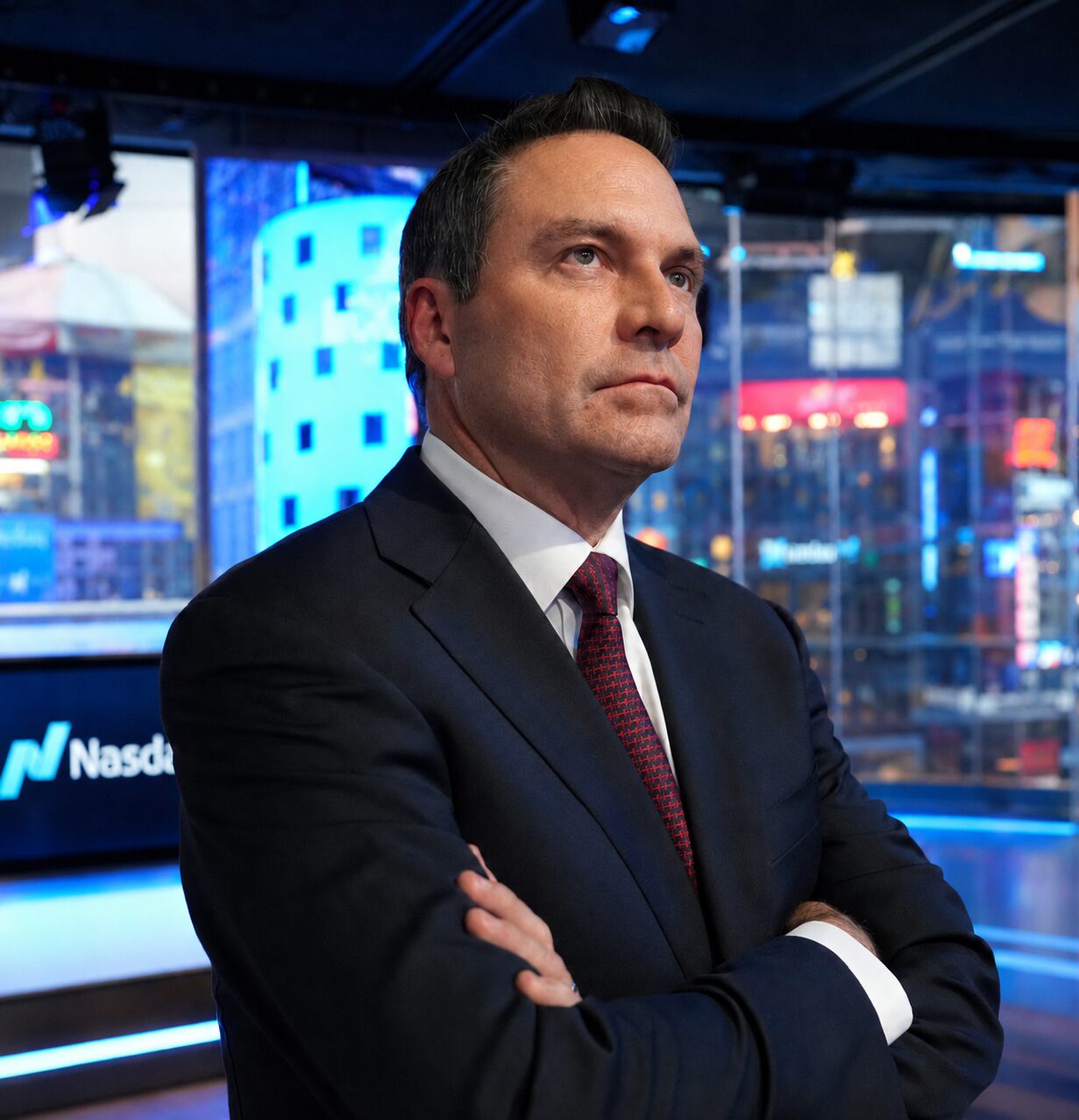 Adam Dooley at the Nasdaq MarketSite, Times Square